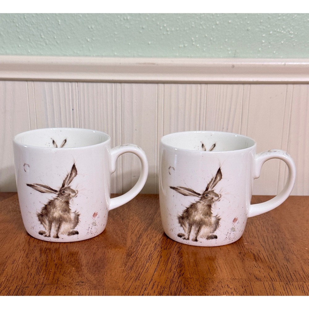 Royal Worcester Wrendale Designs Mugs Pair Coffee Cups 11548322